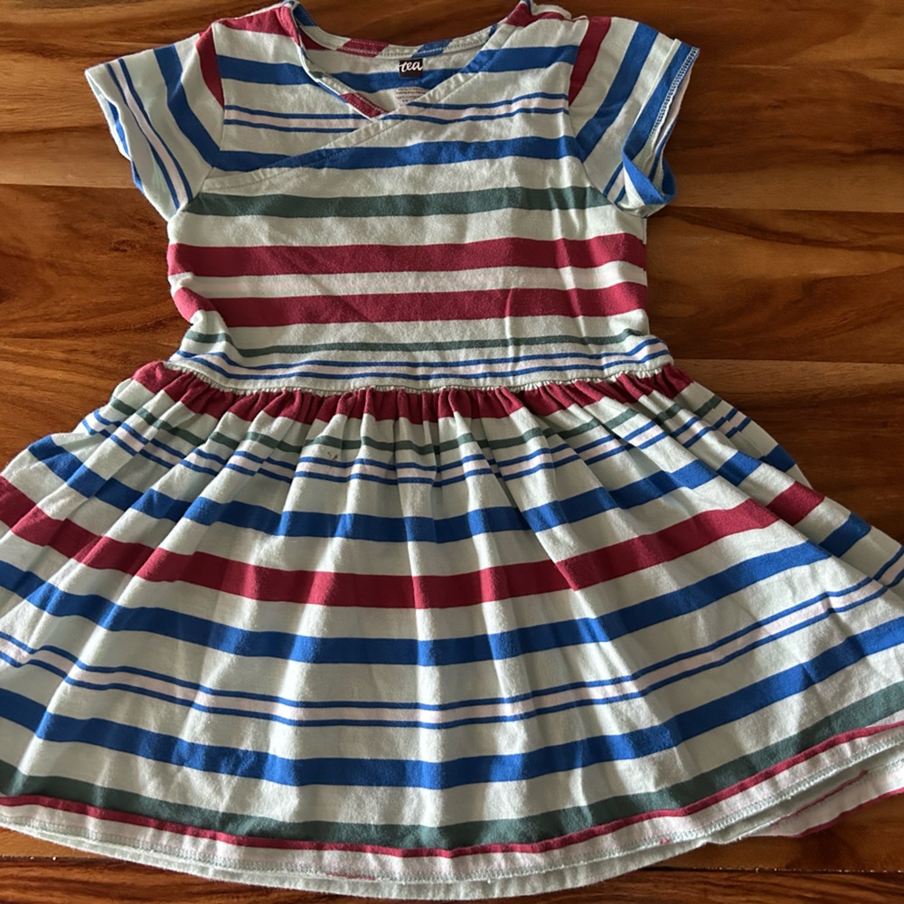 Tea Collection Striped Wrap Dress, 3T